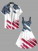 Patriotic American Flag Print Plus Size Matching Outfit For Couples -  
