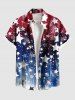 Patriotic American Flag Ombre Colorblock Print Plus Size Matching Outfit For Couples -  