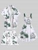 Plus Size Coconut Tree Sailboat Print Hawaii Cruise Drawstring Beach Shorts For Men -  