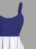 Robe débardeur hawaïenne grande taille à imprimé vagues, ancre, gouvernail de navire, pompon, croisière - Blanc M