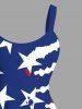 Robe débardeur grande taille à imprimé éclaboussures de peinture et drapeau américain patriotique - Bleu XS