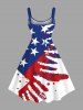 Plus Size Patriotic American Flag Paint Splatter Print Tank Dress -  