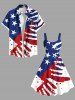 Plus Size Patriotic American Flag Paint Splatter Print Tank Dress -  