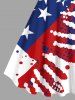 Plus Size Patriotic American Flag Paint Splatter Print Tank Dress -  