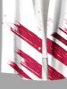 Plus Size Patriotic American Flag Print Buttons Pocket Shirt For Men -  