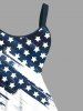 Plus Size Patriotic American Flag Print Tank Dress -  