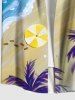Chemise à poches boutonnées grande taille pour homme, imprimée cocotiers, plage et hawaïenne. - Bleu 3XL