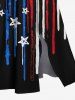 Plus Size Fireworks Patriotic American Flag Paint Drop Print Hawaii Split Pocket A Line Midi Dress -  