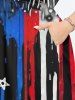 Plus Size Fireworks Patriotic American Flag Paint Drop Print Hawaii Split Pocket A Line Midi Dress -  