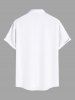 Plus Size Coconut Tree Sea Beach Print Hawaii Button Pocket Shirt For Men -  