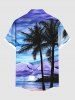 Coconut Tree Sun Abstract Painting Print Plus Size Matching Hawaii Beach Outfit For Couples -  