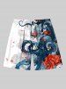 Octopus Flower Cloud Print Plus Size Matching Hawaii Beach Outfit For Couples -  