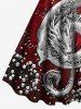 Flower Bouquet Music Symbol Dragon Print Plus Size Matching Outfit For Couples -  