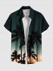Coconut Tree Ombre Galaxy Print Plus Size Matching Hawaii Beach Outfit For Couples -  