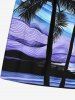 Plus Size Coconut Tree Abstract Painting Print Hawaii Drawstring Beach Shorts For Men -  