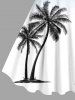 Robe débardeur hawaïenne grande taille à imprimé ombré cocotier, navire, oiseau - Blanc XS