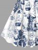 Plus Size Skull Pirate Ship Rudder Anchor Cruise Print Hawaii Tank Dress -  