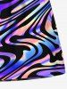 Plus Size Ocean Current Print Hawaii Beach Shorts For Men -  