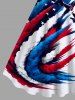 Plus Size Patriotic American Flag Plane Print A Line Tank Dress -  