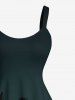 Plus Size Coconut Tree Ombre Galaxy Print Hawaii A Line Tank Dress -  