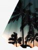Plus Size Coconut Tree Ombre Galaxy Print Hawaii A Line Tank Dress -  