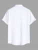 Chemise hawaïenne à poches boutonnées, imprimé fleurs et vagues, grande taille, pour homme - Blanc L