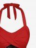 Tenue assortie grande taille avec imprimé drapeau américain patriotique pour couples - Rouge 