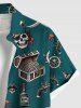 Skull Pirate Ship Rudder Gun Knif Cruise Print Plus Size Matching Hawaii Beach Outfit For Couples -  