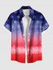 Patriotic American Flag Star Colorblock Print Plus Size Matching Outfit For Couples -  