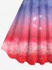 Patriotic American Flag Star Colorblock Print Plus Size Matching Outfit For Couples -  