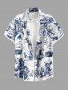 Tenue de plage hawaïenne assortie grande taille pour couple, motif tête de mort, bateau pirate, gouvernail, ancre, croisière - Blanc 