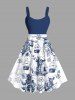 Tenue de plage hawaïenne assortie grande taille pour couple, motif tête de mort, bateau pirate, gouvernail, ancre, croisière - Blanc 