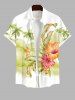 Coconut Tree Tropical Leaf Hibiscus Flowers Print Plus Size Matching Hawaii Beach Outfit For Couples -  