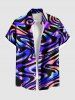 Colorful Ocean Currents Print Plus Size Matching Hawaii Beach Outfit For Couples -  