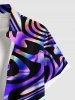 Colorful Ocean Currents Print Plus Size Matching Hawaii Beach Outfit For Couples -  