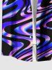 Colorful Ocean Currents Print Plus Size Matching Hawaii Beach Outfit For Couples -  