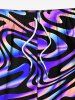 Colorful Ocean Currents Print Plus Size Matching Hawaii Beach Outfit For Couples -  