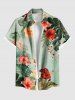 Tropical Leaf Hibiscus Flowers Print Plus Size Matching Hawaii Beach Outfit For Couples -  
