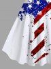 Patriotic American Flag Cross Sparkling Sequin 3D Print Plus Size Matching Outfit For Couples -  