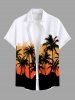 Coconut Tree Colorblock Print Plus Size Matching Hawaii Beach Outfit For Couples -  