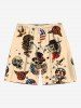 Skull Pirate Patriotic American Flag Rose Flower Eagle Print Plus Size Matching Outfit For Couples -  