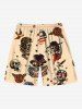 Skull Pirate Patriotic American Flag Rose Flower Eagle Print Plus Size Matching Outfit For Couples -  
