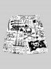 Ink Painting Skull Compass Rudder Letter Sailboat Cruise Print Plus Size Matching Hawaii Cruise Beach Outfit For Couples -  