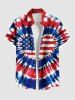 Patriotic American Flag Tie Dye Heart Print Plus Size Matching Outfit For Couples -  