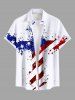 Chemise grande taille à imprimé 3D avec boutons et poche, motif drapeau américain patriotique et croix, paillettes scintillantes, pour homme - Blanc S