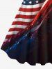 Plus Size Patriotic American Flag Galaxy Print Tank Dress -  