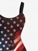 Plus Size Patriotic American Flag Galaxy Print Tank Dress -  