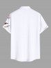 Chemise grande taille à boutons et poches, imprimé drapeau américain patriotique, pour homme - Blanc 3XL