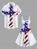 Robe débardeur grande taille à imprimé 3D patriotique avec croix et paillettes scintillantes - Blanc M