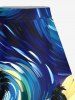 Plus Size Spiral Painting Coconut Tree Night View Print Hawaii Split A Line Skirt -  